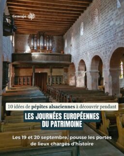 🏛️ Les Journées européennes du patrimoine 2026, c’est ce week-end ! 🤩

➡️ Les 19 et 20 septembre, pars à la découverte de lieux emblématiques du patrimoine alsacien. 🔴⚪️🏰🏛

✅️ Du Moyen Âge à l’époque contemporaine, découvre des musées, châteaux, sites historiques… et plonge dans les histoires qu’ils racontent. 👀

📍 10 lieux à découvrir en Alsace
📅 19 & 20 septembre 2026
✨ Un week-end pour redécouvrir notre patrimoine autrement !

#jep2026 #alsace #patrimoine #visite #decouverte