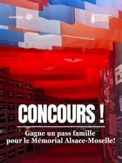 🚨 ALERTE CONCOURS !!! 🚨

Gagne un pass famille pour venir visiter le mémorial Alsace-Moselle à Schirmeck !!! 🔴⚪️🔎🪖🕊

Pour participer :

1️⃣ Etre abonné aux comptes @geneajo et @memorialsacemoselle
2️⃣ Liker cette publication
3️⃣ Tag en commentaire la personne avec qui tu veux y aller !

✨️ 2 pass famille à gagner, les gagnants seront tirés au sort le jeudi 23 juillet. 🥳

Bonne chance ! 🍀😊🤞

ℹ️ Le pass famille est valable pour deux adultes et quatre enfants.

➡️ Le mémorial Alsace-Moselle, c'est une visite immersive et sensorielle à la découverte de l'histoire des Alsaciens et Mosellans de 1870 à 1945, avec un accent particulier sur la Seconde Guerre mondiale, une période particulièrement bouleversante pour la vie des habitants. 🕊🕊

#concours #alsace #musee #histoire